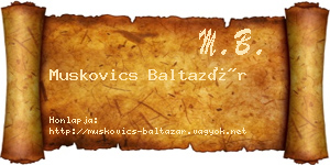 Muskovics Baltazár névjegykártya